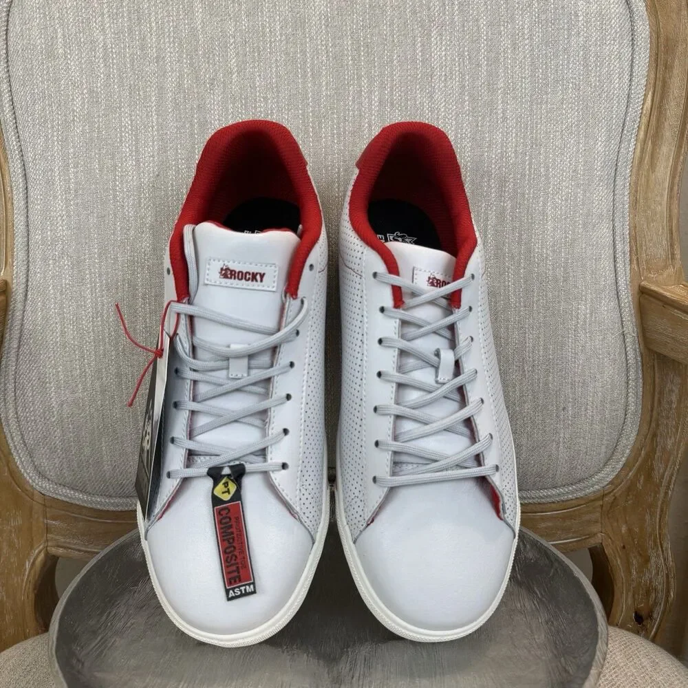 Rocky Skate Casual Leather Nano Composite toe shoes NEW Men's 3" CT Work 11W Red - Picture 3 of 12